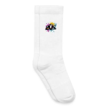 Splash Art coloré Rush Course Car Driver Racing Racing - Chaussettes de tennis bio enfant - blanc - Droite