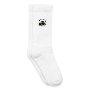 Farm Life – Grün-Roter Traktor Vintage Stil - Kinder Tennissocken - Weiß - Rechts