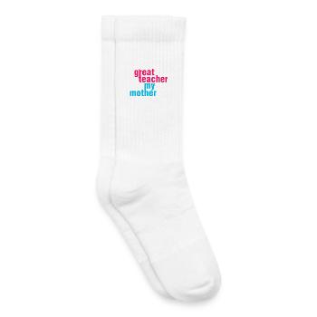 Shirt Super Teacher Mom – Idée cadeau - Chaussettes de tennis bio enfant - blanc - Droite