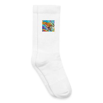 guépard - Chaussettes de tennis bio enfant - blanc - Droite