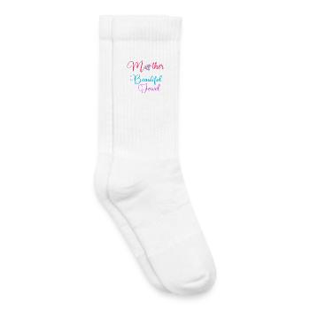 Mutter ist der schönste Juwelen-Blumendiamant - Kinder Tennissocken - Weiß - Rechts