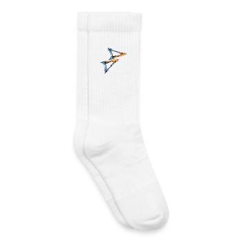 Jersey Design Triangle Blue Orange Sporty Style - Kids Tennis Socks - white - Right