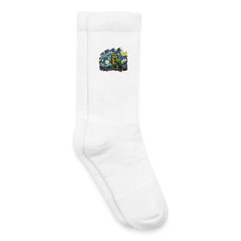 Kakapo Night New Zealand Parrot Kakapo Bird Starry - Kids Tennis Socks - white - Right