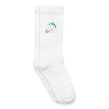 Ich liebe meine Familie bis zum Mond, Raketen-Neon - Kinder Tennissocken - Weiß - Rechts