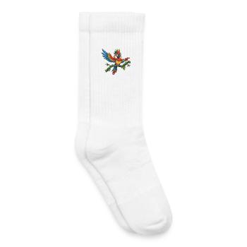 Colorful Parrot on Branch – Pose - Kids Tennis Socks - white - Right