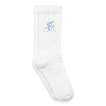 Radfahrer Silhouette in Pastellblau - Kinder Tennissocken - Weiß - Rechts