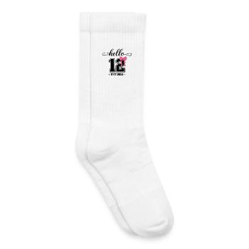 Bonjour naissance de la fille Coquette Bow 12 Est 2014 - Chaussettes de tennis bio enfant - blanc - Droite