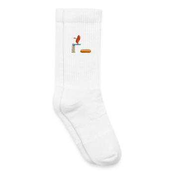 Hot Dog, Sausages, BBQ, Grilling, Griller - Kids Tennis Socks - white - Right