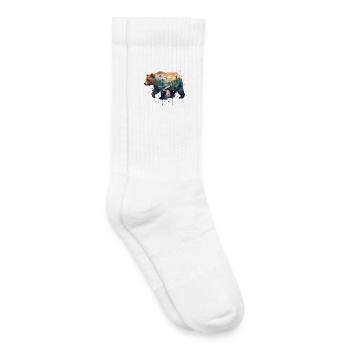 Wandern – Outdoor-Abenteuer – Landschaftsbär - Kinder Tennissocken - Weiß - Rechts