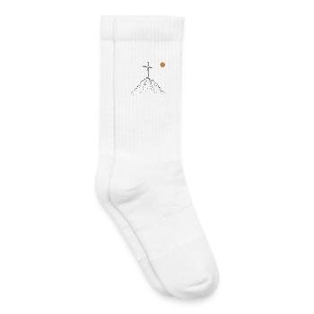 Sommet croisé au lever du soleil - Chaussettes de tennis bio enfant - blanc - Droite