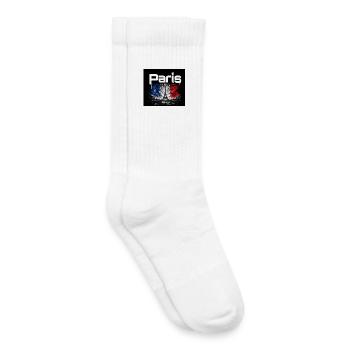 Paris France - Eiffel Splash - Chaussettes de tennis bio enfant - blanc - Droite