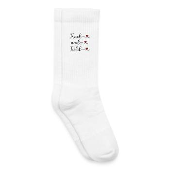 Logo manuscrit d’athlétisme avec des cœurs - Chaussettes de tennis bio enfant - blanc - Droite