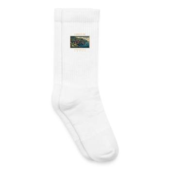 Färöer Tórshavn Vintage Reisemarke - Kinder Tennissocken - Weiß - Rechts