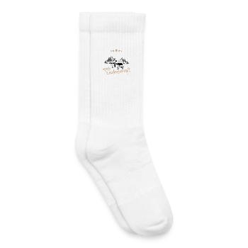 Camping aus Leidenschaft mit Wohnwagen in Berge - Kinder Tennissocken - Weiß - Rechts