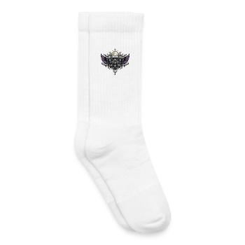 Moon Spirit Owl Emblem with Violet Crystal - Kids Tennis Socks - white - Right