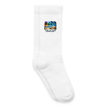 Beach Life: Sunset & Camper - Kids Tennis Socks - white - Right