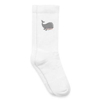 Baleine - Chaussettes de tennis bio enfant - blanc - Droite