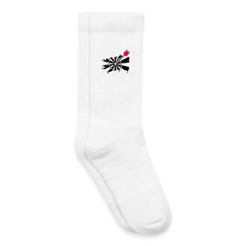 Dartscheibe mit Dartpfeil Graffiti Illustration - Kinder Tennissocken - Weiß - Rechts