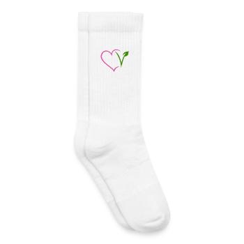 Vegan Heart - Kids Tennis Socks - white - Right