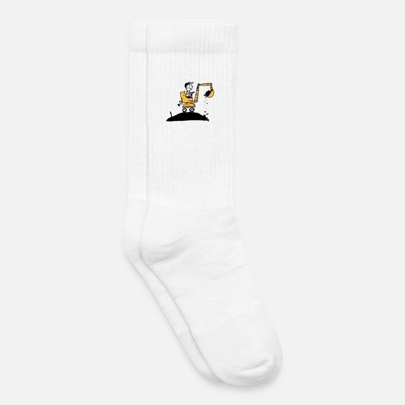 Bagger im Retro Stil - Kinder Tennissocken - Weiß