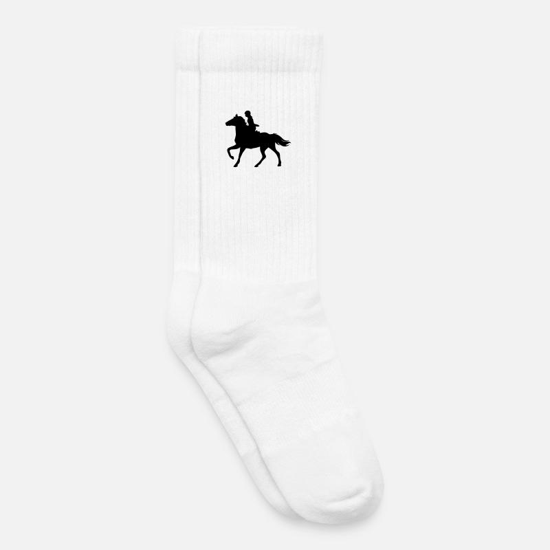 Mädchen mit Pferd - Kinder Tennissocken - Weiß
