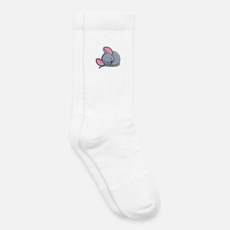 Schlafendes Mäuschen - Kinder Tennissocken - Weiß