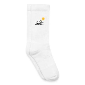 Schneekugel mit Sonnenblume und Sonne - Kinder Tennissocken - Weiß - Rechts