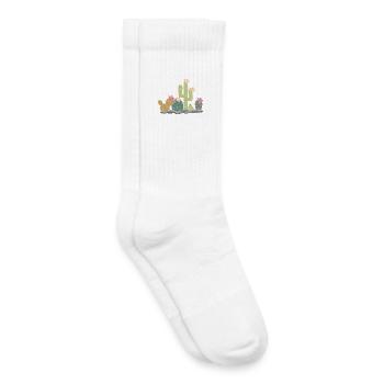 Cactus rock garden with different cacti - Kids Tennis Socks - white - Right