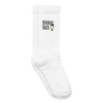 I think my guardian angel drinks - Kids Tennis Socks - white - Right