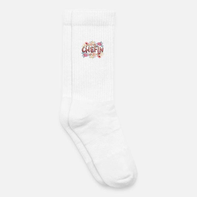 Chefin - Kinder Tennissocken - Weiß