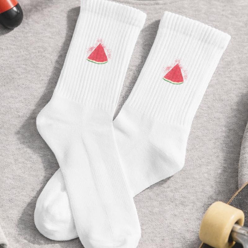 Pastèque, Pastèque, Melon, Aquarelle Chaussettes de tennis bio enfant