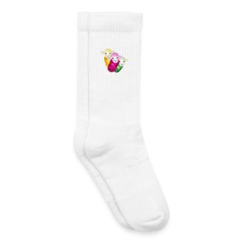 drei bunte Schafe mit farblich abgestimmter Wolle - Kinder Tennissocken - Weiß - Rechts