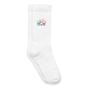 Explore Ride Repeat - ein Projekt für den Radfahrer - Kinder Tennissocken - Weiß - Rechts