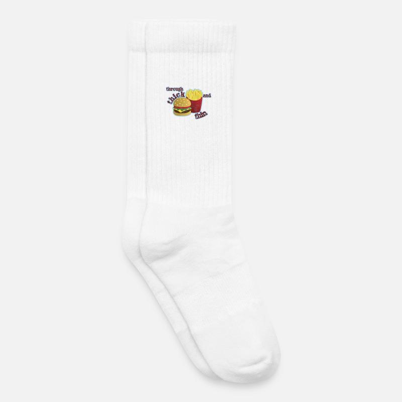 Burger mit Pommes - Kinder Tennissocken - Weiß