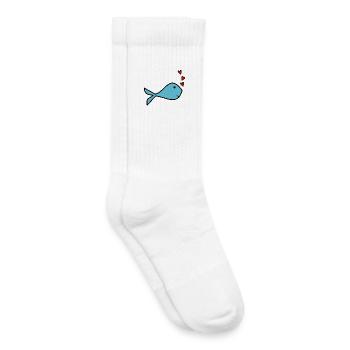 HERZ. HERZ. VALENTINSTAG. LIEBE. LIEBE. PAAR. - Kinder Tennissocken - Weiß - Rechts