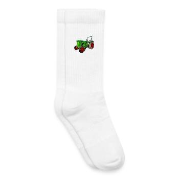 Tracteur ancien D25 - Chaussettes de tennis bio enfant - blanc - Droite