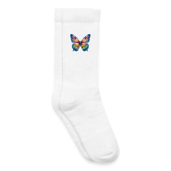 Butterfly flowers daisy daisies - Kids Tennis Socks - white - Right
