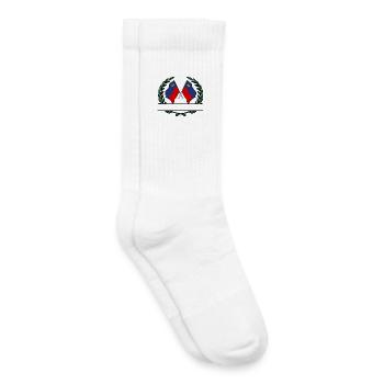 Fahnen Liechtenstein Lorbeerkranz Banner - Kinder Tennissocken - Weiß - Rechts