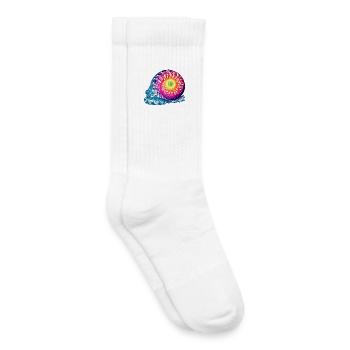 Escargot coloré astucieux aux couleurs vives - Chaussettes de tennis bio enfant - blanc - Droite