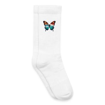 Schmetterling - Kinder Tennissocken - Weiß - Rechts