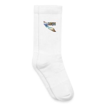Carte aquarelle Curaçao - Chaussettes de tennis bio enfant - blanc - Droite