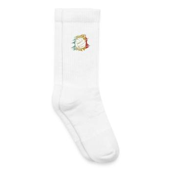 retro volleyball love heart symbol vintage colors - Kids Tennis Socks - white - Right