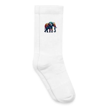 Éléphant - Chaussettes de tennis bio enfant - blanc - Droite
