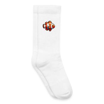 Poisson-clown - Chaussettes de tennis bio enfant - blanc - Droite