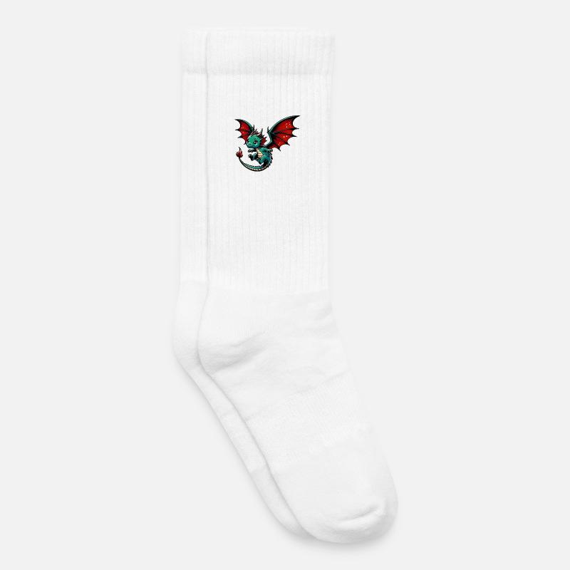 Drache - Kinder Tennissocken - Weiß