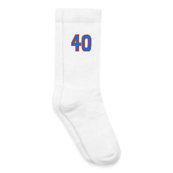 40. 40 ANS. 40e ANNIVERSAIRE. ANNIVERSAIRE 40 ANS. - Chaussettes de tennis bio enfant - blanc - Droite