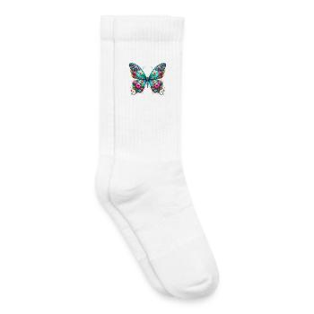 Schmetterling - Kinder Tennissocken - Weiß - Rechts