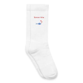 MAMAN. FÊTE DES MÈRES. COEUR. FÊTE. BONNE FÊTE - Chaussettes de tennis bio enfant - blanc - Droite