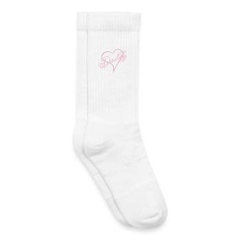 Daddy with heart girl pink - Kids Tennis Socks - white - Right