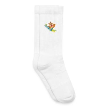 Renard des inscriptions à l’école, hourra, je suis un écolier ! - Chaussettes de tennis bio enfant - blanc - Droite
